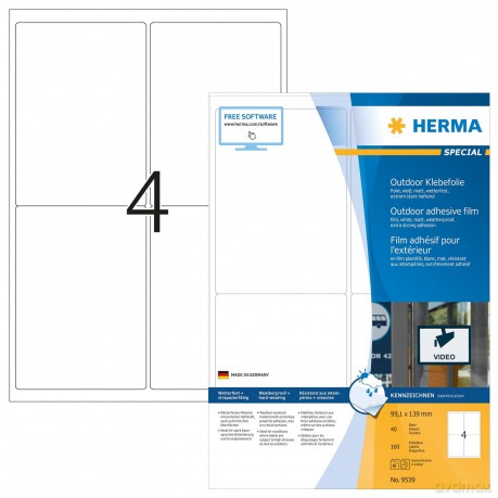 160 HERMA Folien-Kraftklebe-Etiketten 95