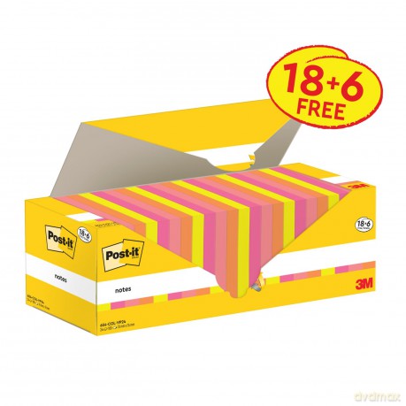 Post-Itâž: 18 + 6 GRATIS: Post-it Haftnotizen farb