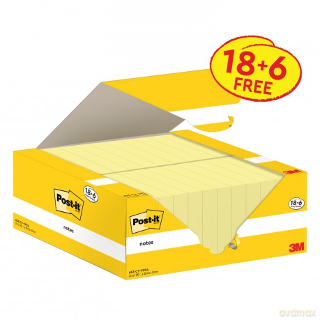 Post-Itâž: 18 + 6 GRATIS: Post-it Haftnotizen gelb