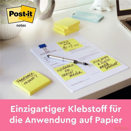 Post-Itâž: 18 + 6 GRATIS: Post-it Haftnotizen gelb