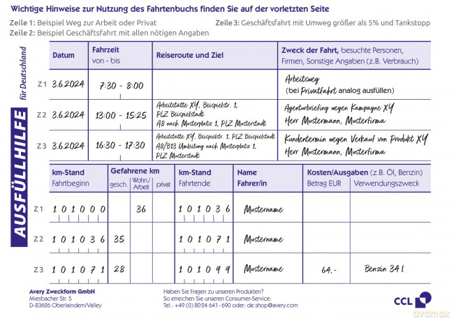 Avery Zweckform: 2 + 1 GRATIS: 2 AVERY Zweckform Fahrtenb