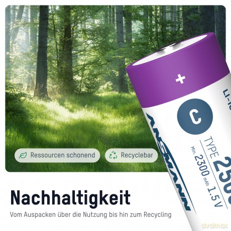 Ansmann: 2 ANSMANN Akkus 2500 Baby C 2.300 mAh