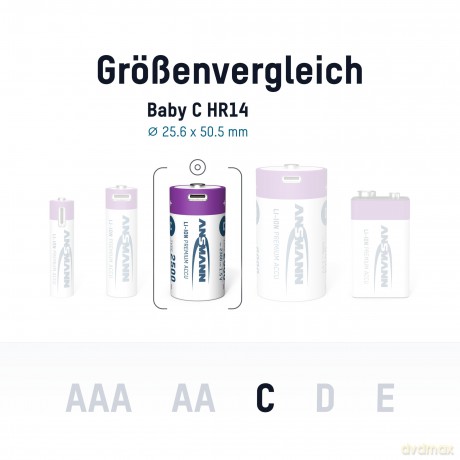 Ansmann: 2 ANSMANN Akkus 2500 Baby C 2.300 mAh