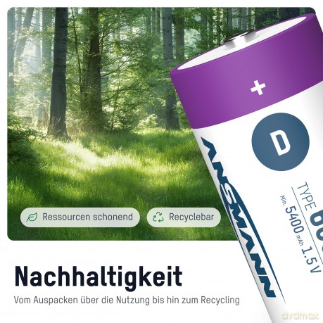 Ansmann: 2 ANSMANN Akkus 6000 Mono D 5.400 mAh