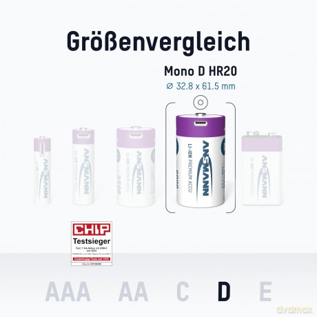Ansmann: 2 ANSMANN Akkus 6000 Mono D 5.400 mAh