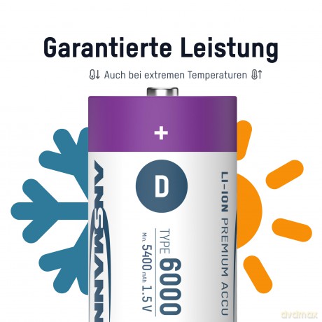 Ansmann: 2 ANSMANN Akkus 6000 Mono D 5.400 mAh