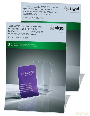 Sigel: 2 SIGEL Tischaufsteller DIN A4
