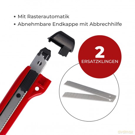 Westcott: 2 WESTCOTT Cuttermesser PREMIUM rot 18,0