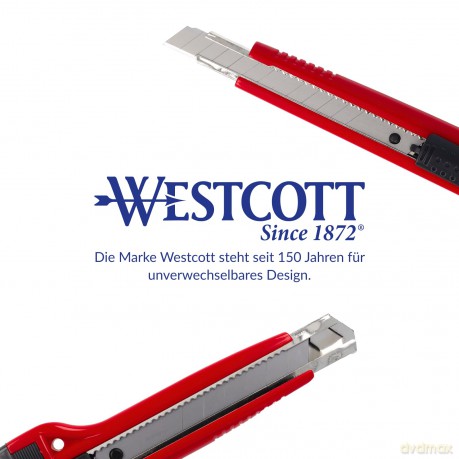 Westcott: 2 WESTCOTT Cuttermesser PREMIUM rot 18,0