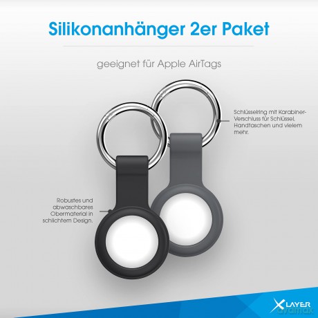 2 XLAYER Schlźsselanhnger Apple AirTag