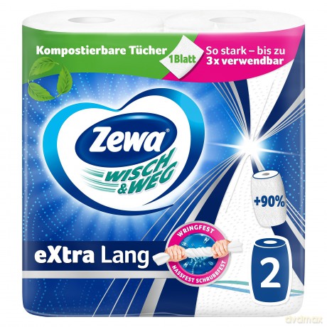 2 Zewa Kźchenrollen WISCH&WEG eXtra Lang