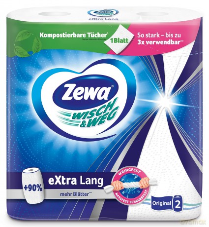2 Zewa Kźchenrollen WISCH&WEG eXtra Lang
