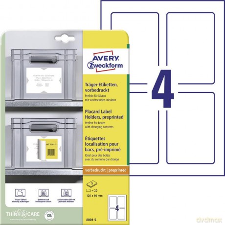 Avery Zweckform: 20 AVERY Zweckform Trger-Etiketten 800