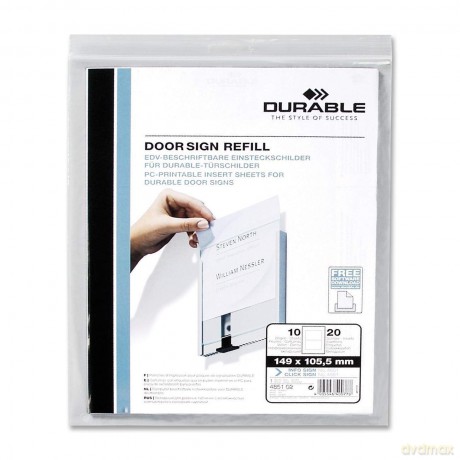 20 DURABLE Einsteckfolien fźr Tźrschilde