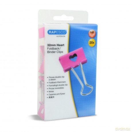 Rapescoâž: 20 RAPESCO Foldbackklammern pink 32,0 m