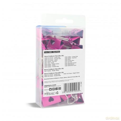 Rapescoâž: 20 RAPESCO Foldbackklammern pink 32,0 m
