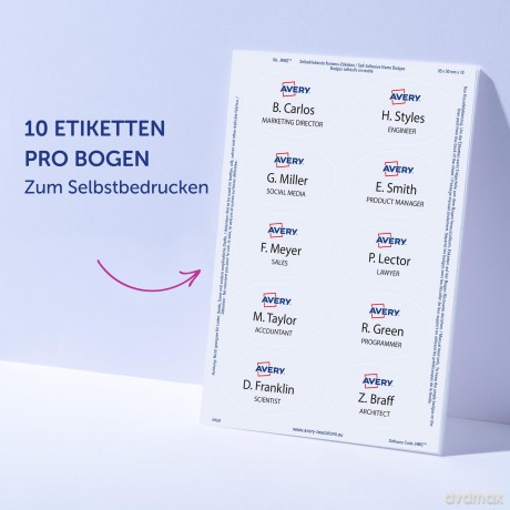 200 AVERY Zweckform Namensetiketten J488