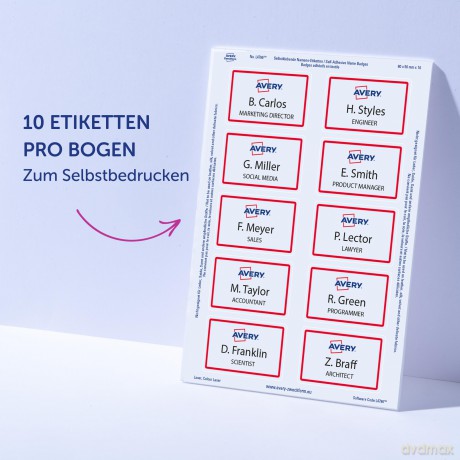 Avery Zweckform: 200 AVERY Zweckform Namensetiketten L478