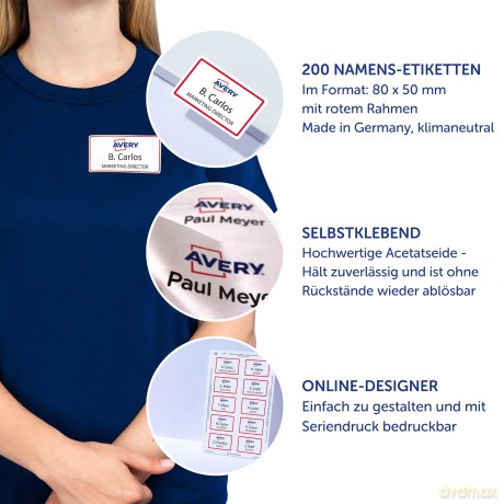 Avery Zweckform: 200 AVERY Zweckform Namensetiketten L478
