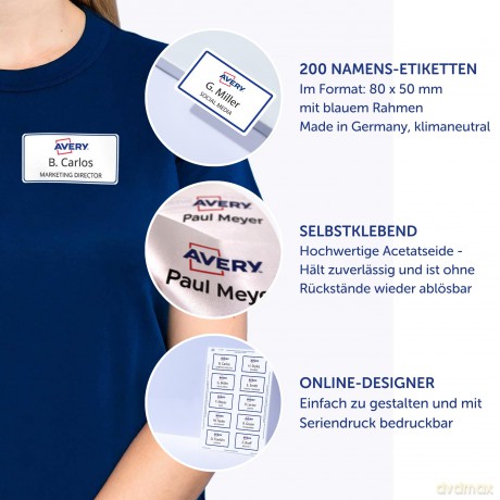 Avery Zweckform: 200 AVERY Zweckform Namensetiketten L478