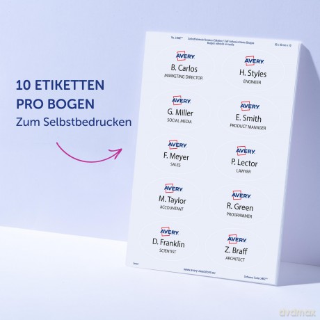 200 AVERY Zweckform Namensetiketten L488