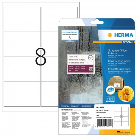 200 HERMA Folien-Versandetiketten 8331 w