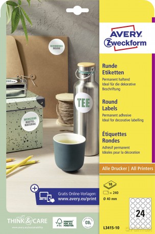 240 AVERY Zweckform Etiketten L3415-10 w