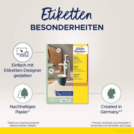 240 AVERY Zweckform Etiketten L3415-10 w