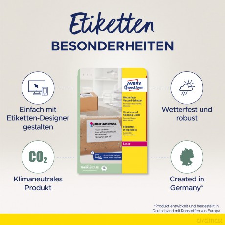 25 AVERY Zweckform Folien-Versandetikett