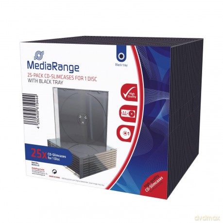 25 MediaRange 1er CD-/DVD-Hźllen Slimcas
