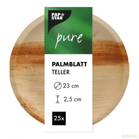 25 PAPSTAR Palmblatt-Teller pure