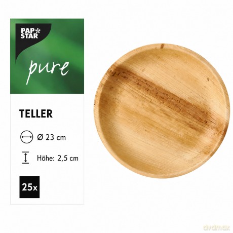 25 PAPSTAR Palmblatt-Teller pure