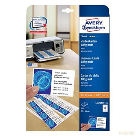 250 AVERY Zweckform Visitenkarten C32010