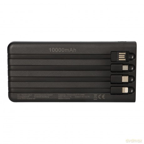 2GO Powerbank Solar 10000mAh mit LED Tas