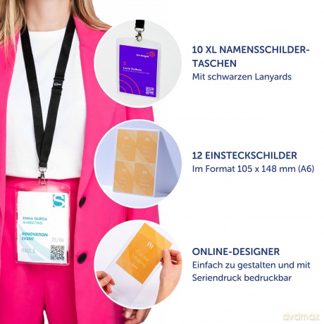 Avery Zweckform: 3 AVERY Zweckform Namensschilder mit Tex