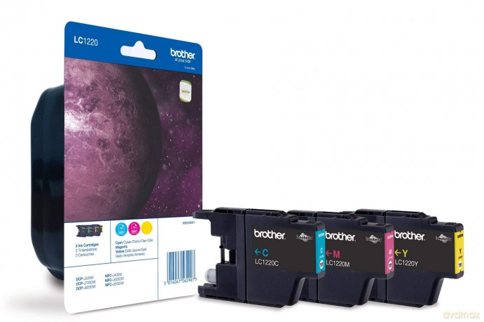 3 Brother LC-1220RBWBPDR cyan, magenta,