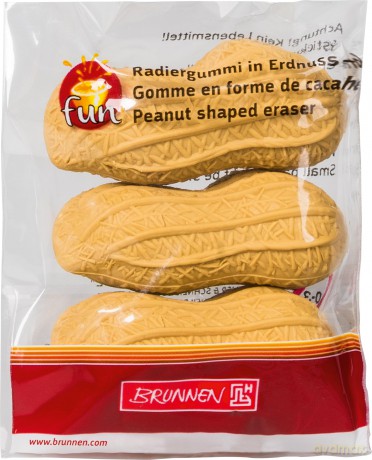 Brunnen: 3 BRUNNEN Radiergummis Erdnuss beige