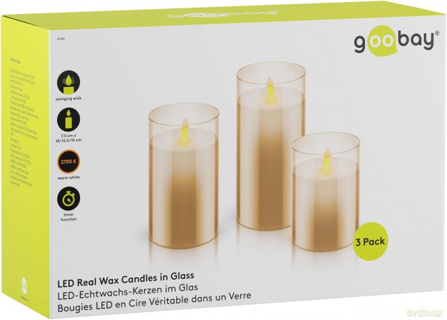 Goobay: 3 goobay LED-Kerzen gold