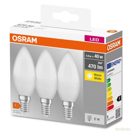 Osram: 3 OSRAM LED-Lampen Base CLASSIC B40 Mult