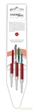 Pentel: 3 Pentel EnerGel Gelschreiberminen rot