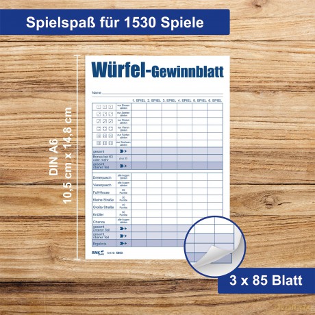 3 RNK-Verlag Ersatzblock DIN A6 Wźrfelsp
