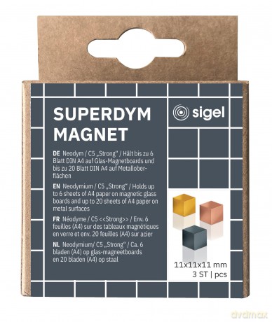 Sigel: 3 SIGEL C5 "Strong" Magnete farbsortiert