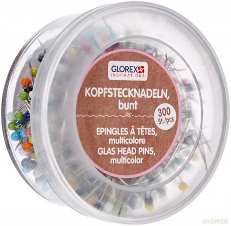 Glorex: 300 GLOREX Stecknadeln farbsortiert