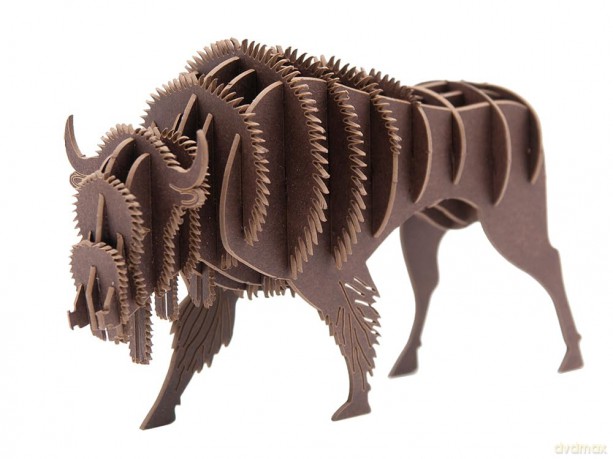 3D Paper Model Bison