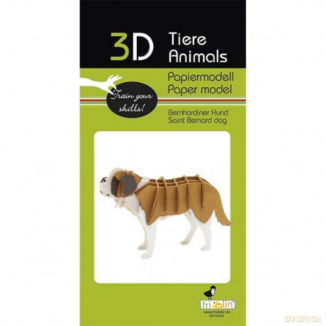 3D Paper Model Saint Bernard dog