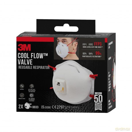3m: 3M Atemschutzmasken Cool Flowâ˘ 8833 FFP3