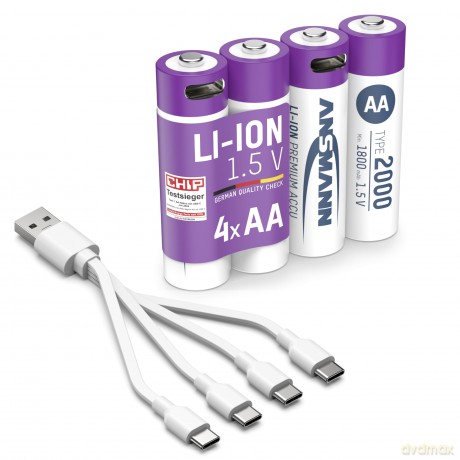 4 ANSMANN Akkus 2000 Mignon AA 1.800 mAh