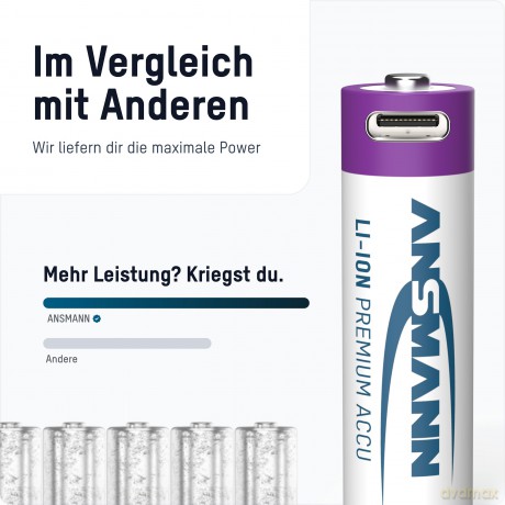 4 ANSMANN Akkus 2000 Mignon AA 1.800 mAh