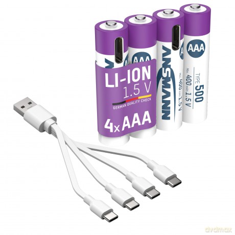 4 ANSMANN Akkus 500 Micro AAA 400 mAh