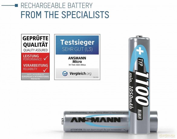 Ansmann: 4 ANSMANN Akkus Micro AAA 1.050 mAh